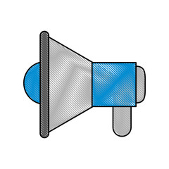 Colorful megaphone doodle over white background vector illustration