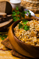 Pearl barley with vegetables