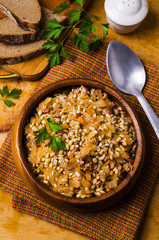 Pearl barley with vegetables