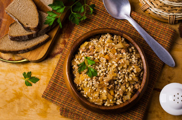 Pearl barley with vegetables