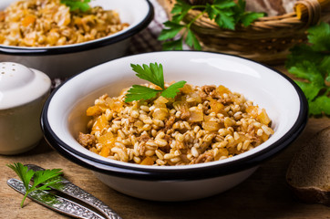 Pearl barley with vegetables