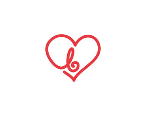 Lowercase Letter b and Heart Logo 1