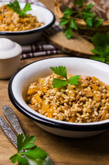 Pearl barley with vegetables