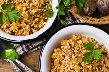 Pearl barley with vegetables