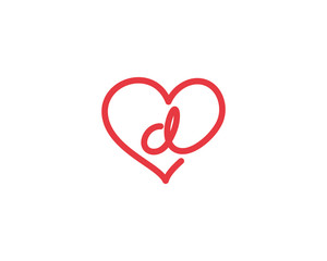 Lowercase Letter d and Heart Logo 1