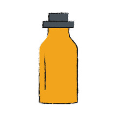Colorful bottle doodle over white background vector illustration