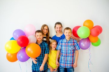 Happy children with balloons © Nichizhenova Elena