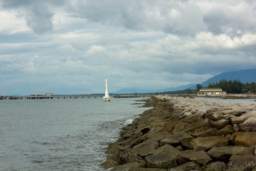 The dike in morning time, Khlong Wan, Prachuap Khiri Khan, Thailand
