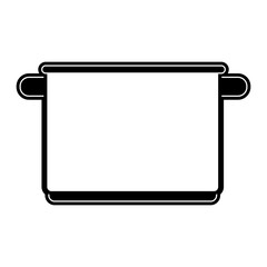 Black flat line pot over white background vector illustration