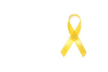 yellow awareness ribbon. Bone cancer,  Health care concept