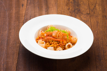 korean kimchi squid ramen