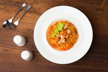 korean kimchi squid ramen