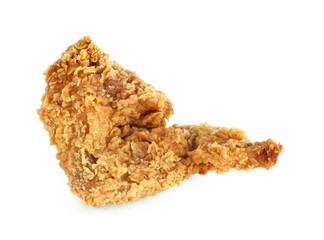 Fried chicken wings isolated on white background.