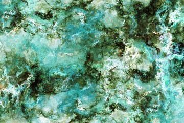 Panele Szklane  Streszczenie tekstura marmuru. Fraktal tło w kolorach zielonym i niebieskim. Sztuka cyfrowa fantasy. Renderowanie 3D.