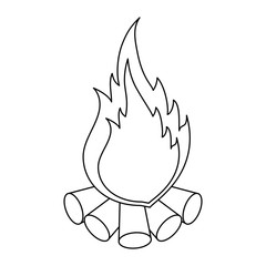campfire icon over white background vector illustration