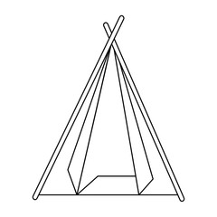 shelter tent icon over white background vector illustration