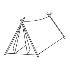 shelter tent icon over white background vector illustration