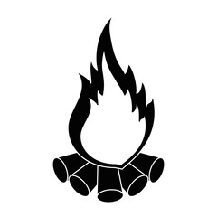 campfire icon over white background vector illustration