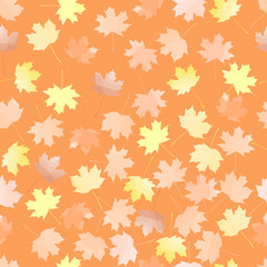 autumn leaves. vector seamless pattern. brown background