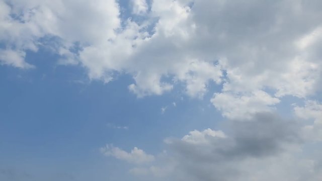 青空、雲、飛行機も飛びます。タイムラプス動画