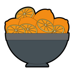 bowl with healthy fruits icon over white background vector illustration
