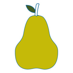 pear fruit icon over white background vector illustration