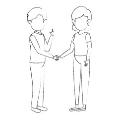 businesspeople standing icon over white background vector illustration