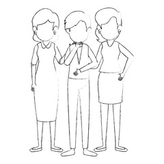 businesspeople standing icon over white background vector illustration