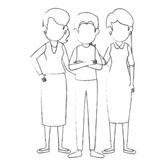 businesspeople standing icon over white background vector illustration