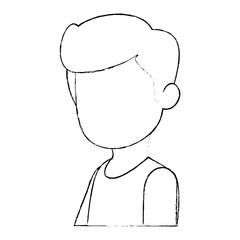 Man faceless avatar icon over white background vector illustration