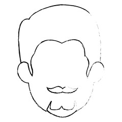 Man faceless avatar icon over white background vector illustration