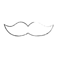 mustache icon over white backgorund vector illustration