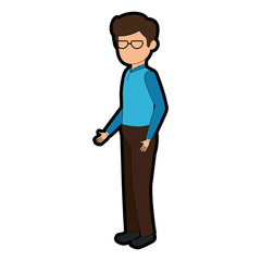 Man faceless avatar icon over white background vector illustration