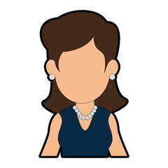 avatar businesswoman icon over white background vector illustration