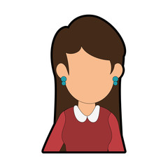 avatar businesswoman icon over white background vector illustration