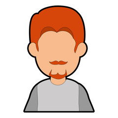 Man faceless avatar icon over white background vector illustration
