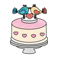 Cute wedding cake icon vector illustration graphic design