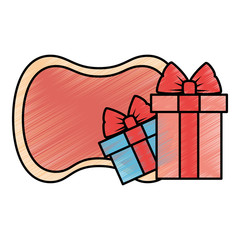 Cute gift box icon vector illustration graphic design