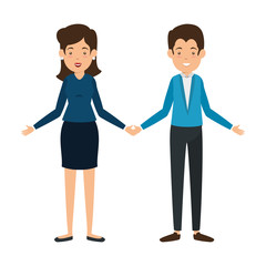 businesspeople standing icon over white background vector illustration