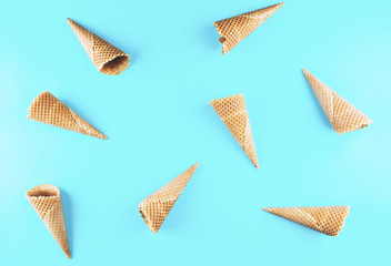 Empty ice cream cornet.