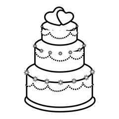 wedding cake icon over white background vector illustration