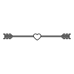 arrowed heart icon over white background vector illustration