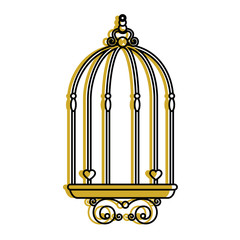 vintage birdcage icon over white background vector illustration