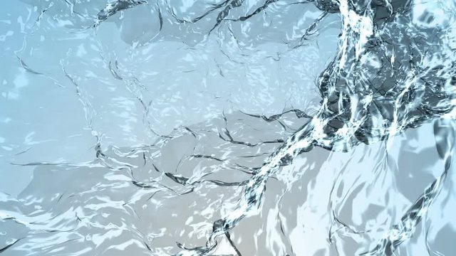Crystal water surface realistic animation. Abstract background.