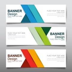 Foto op Plexiglas Collection horizontal business banner set vector templates. Clean modern geometric abstract background layout for website design. Simple creative cover header. In rectangle size. © Mlap Studio