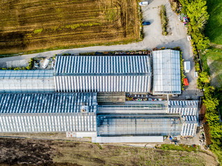 Aerial view of greenhouse in Switzerland