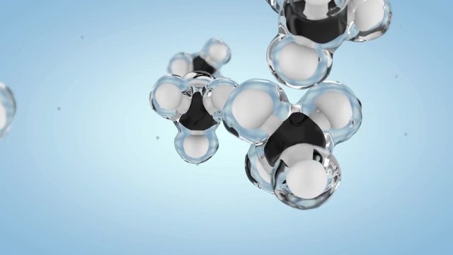 Animated Methane Molecule background. 3D rendering