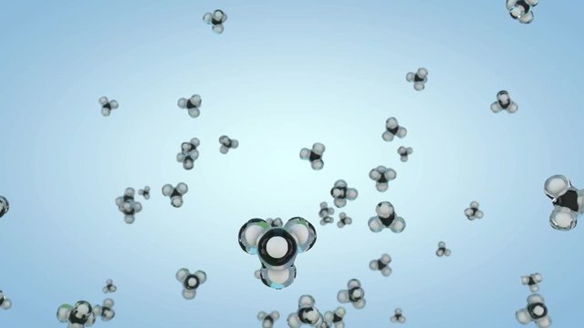 Animated Methane Molecule background. 3D rendering
