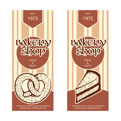 Set of vertical banner for bakery shop