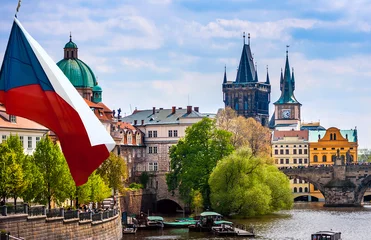 Foto op Canvas Praag is de hoofdstad van de Tsjechische Republiek, de Europese staat. Historische bezienswaardigheden. © seqoya